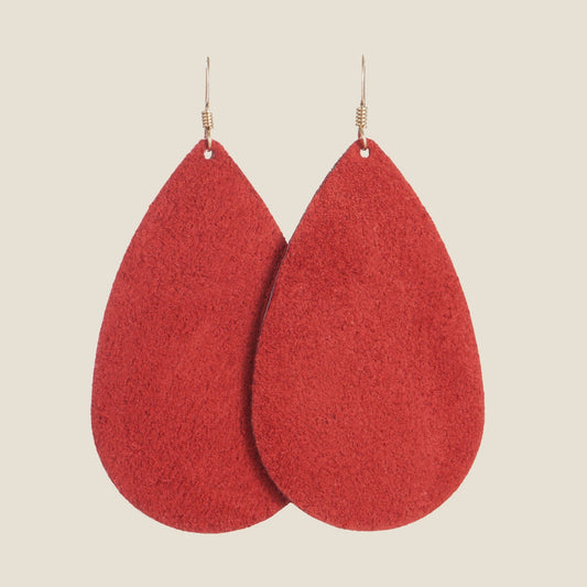 Suede Teardrop Earrings in Elegant Design