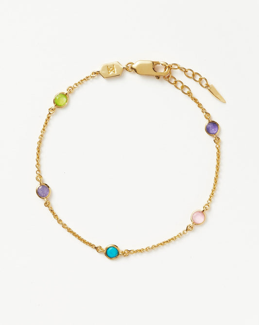 Multi Gemstone Bracelet in 18k Gold Vermeil