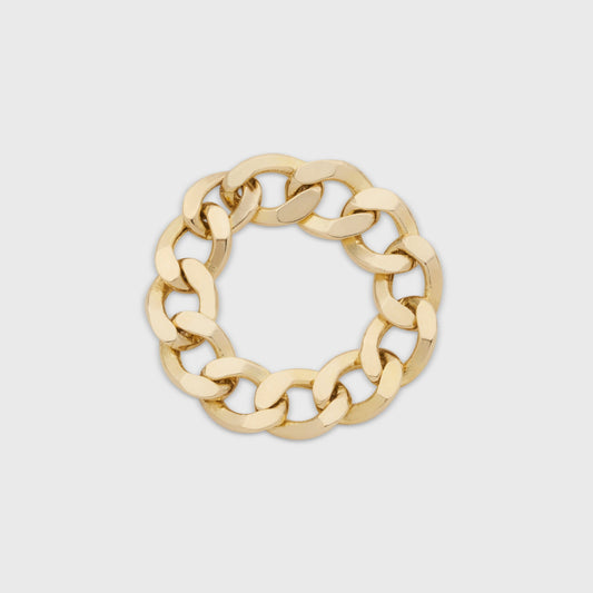 Bold 14k Gold Chain Ring for Everyday Wear