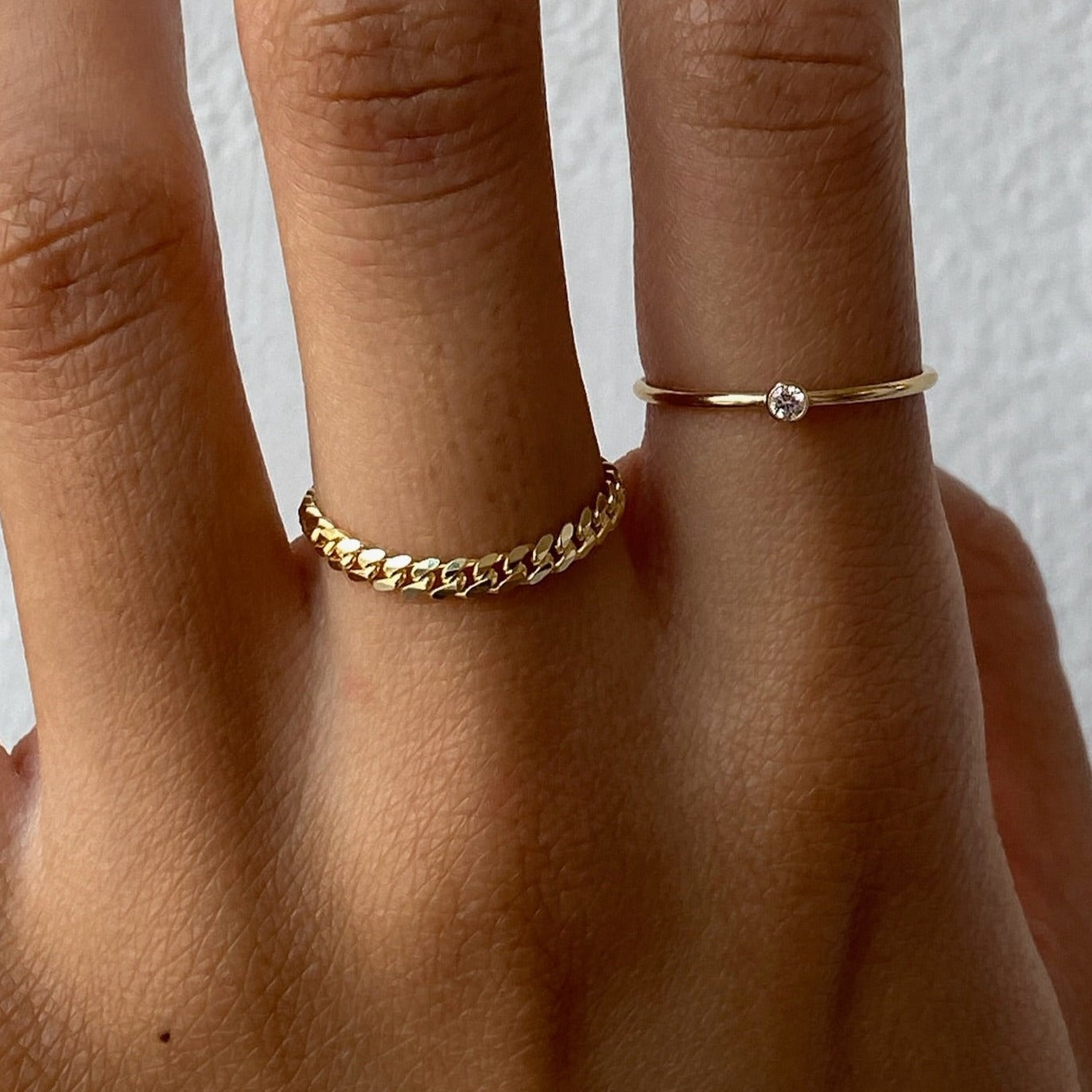 Gold 14k Chain Ring for Everyday Wear