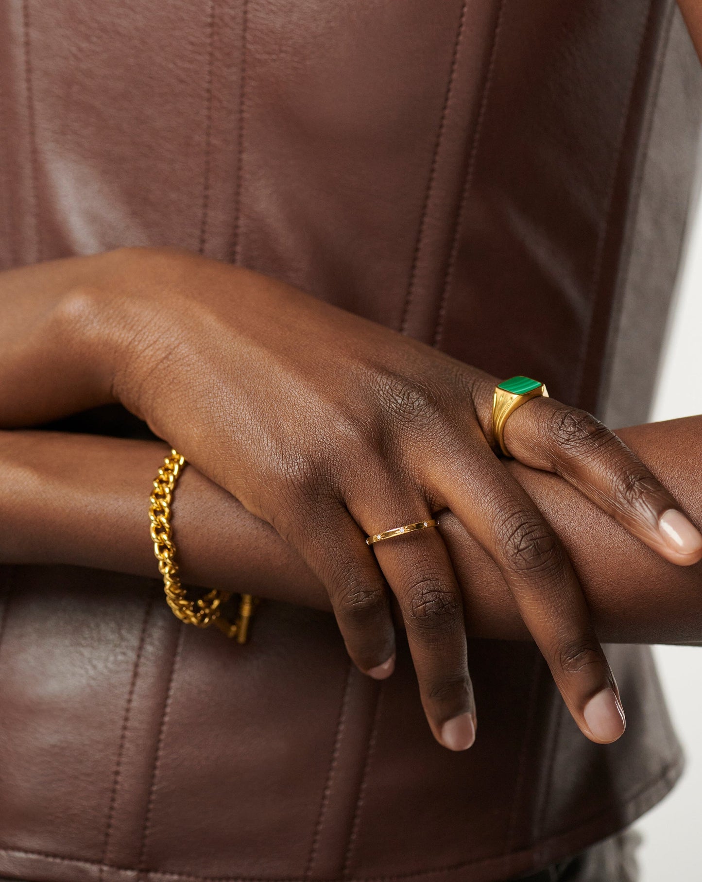 Gold Vermeil Star Studded Stacking Ring