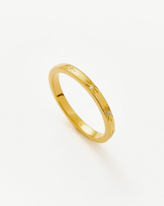 Gold Vermeil Star Studded Stacking Ring