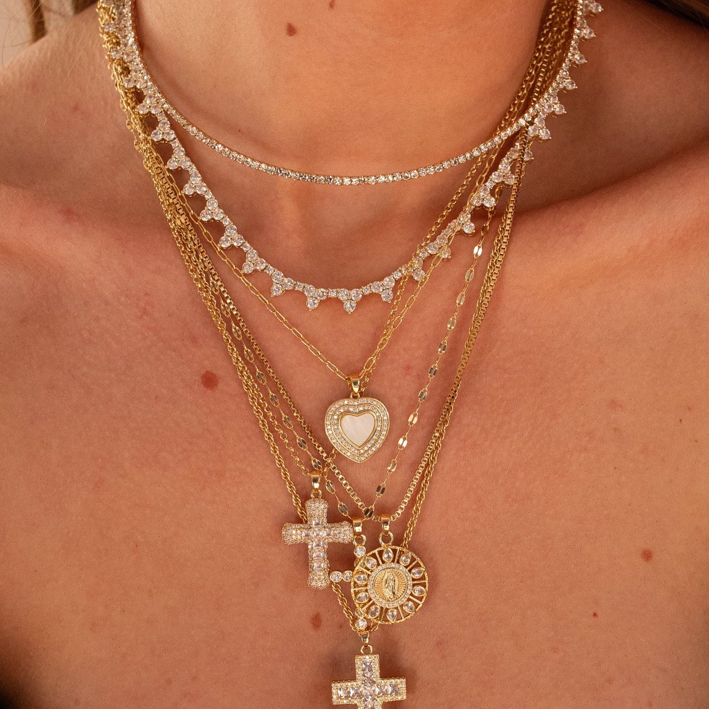 White Cross Necklace in Elegant Design