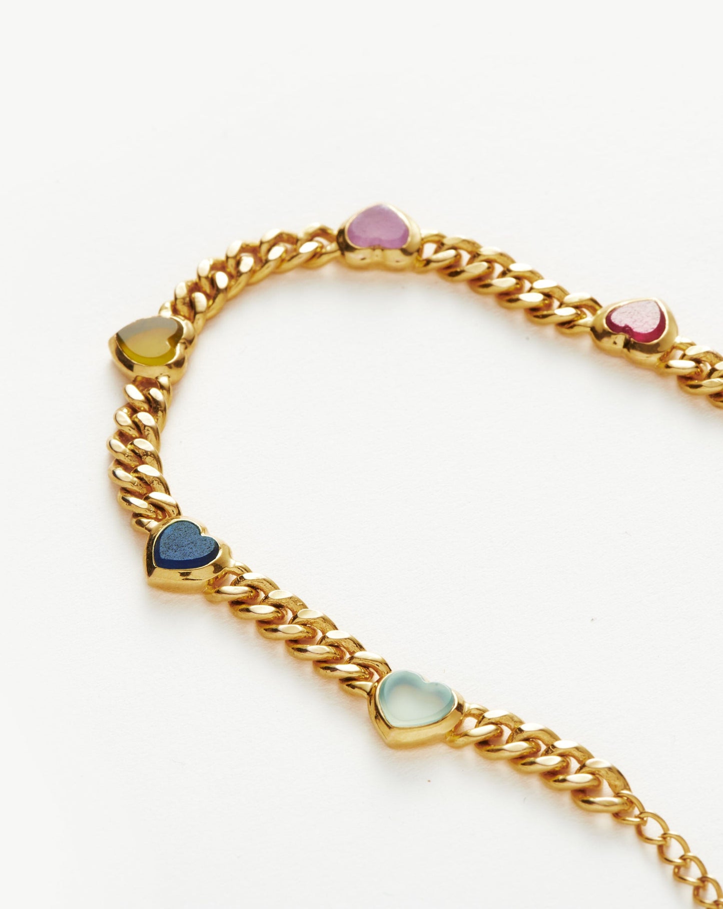 Gemstone Charm Bracelet in 18k Gold Plated Multi Quartz