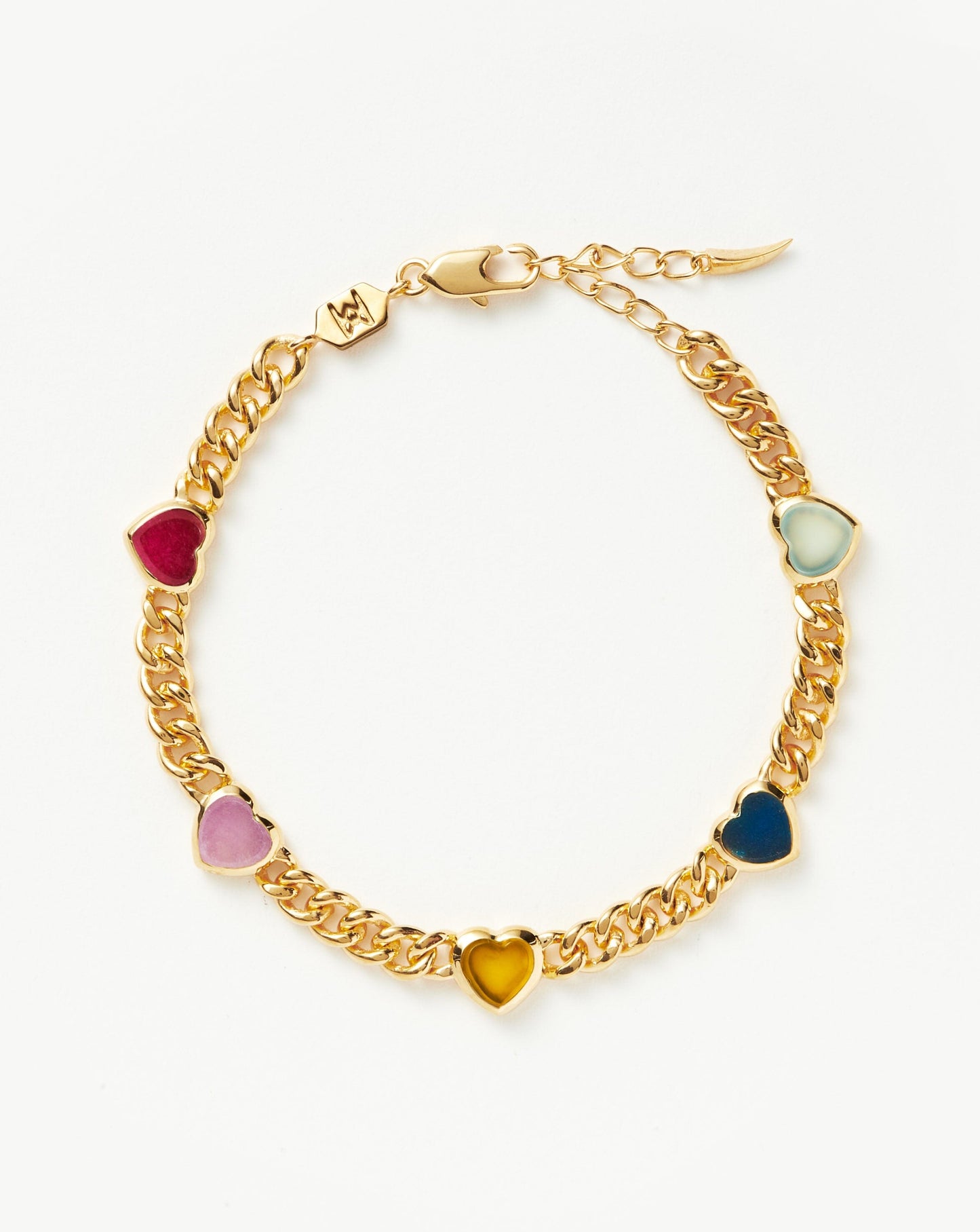 Gemstone Charm Bracelet in 18k Gold Plated Multi Quartz