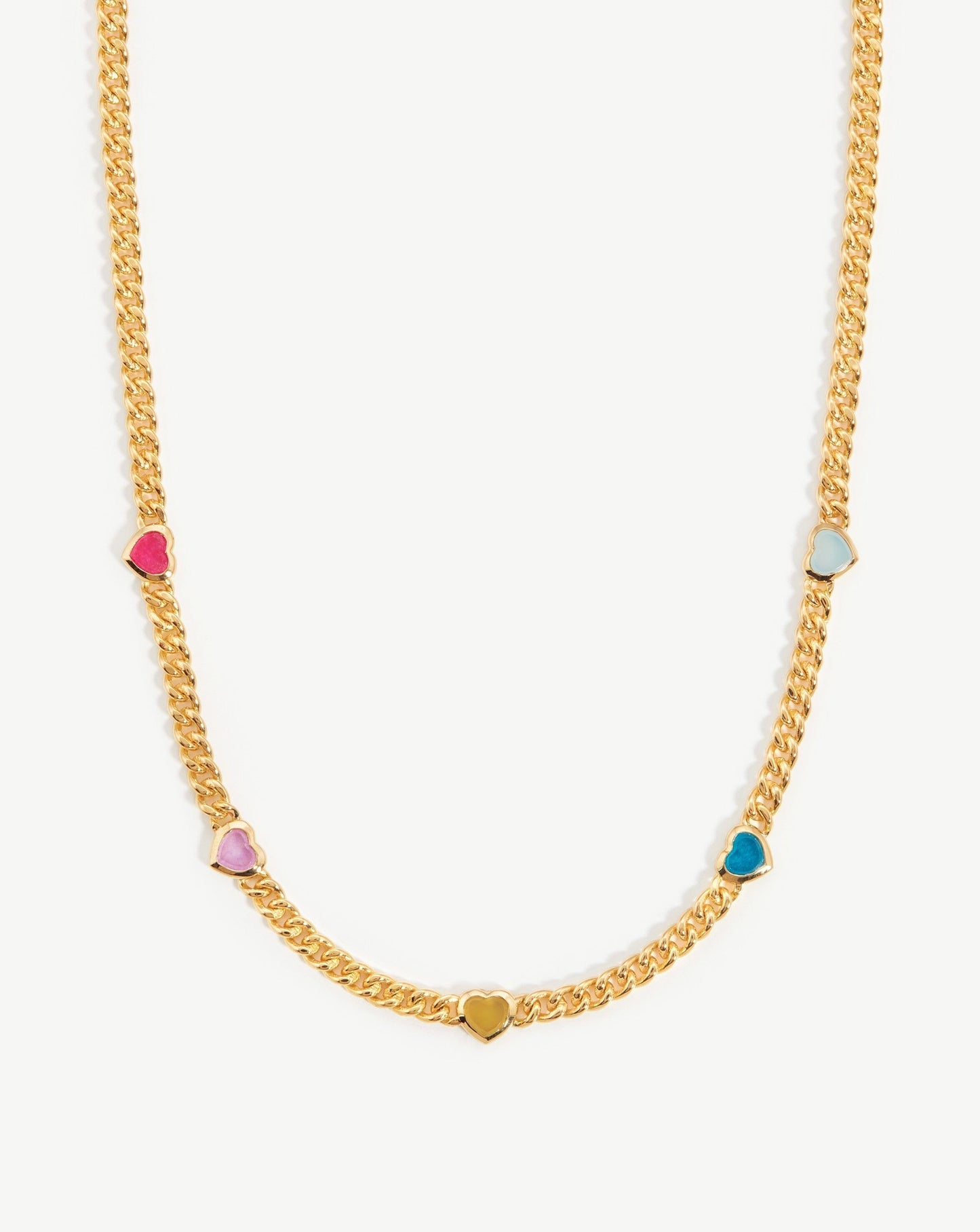 Gold Plated Jelly Heart Gemstone Charm Necklace