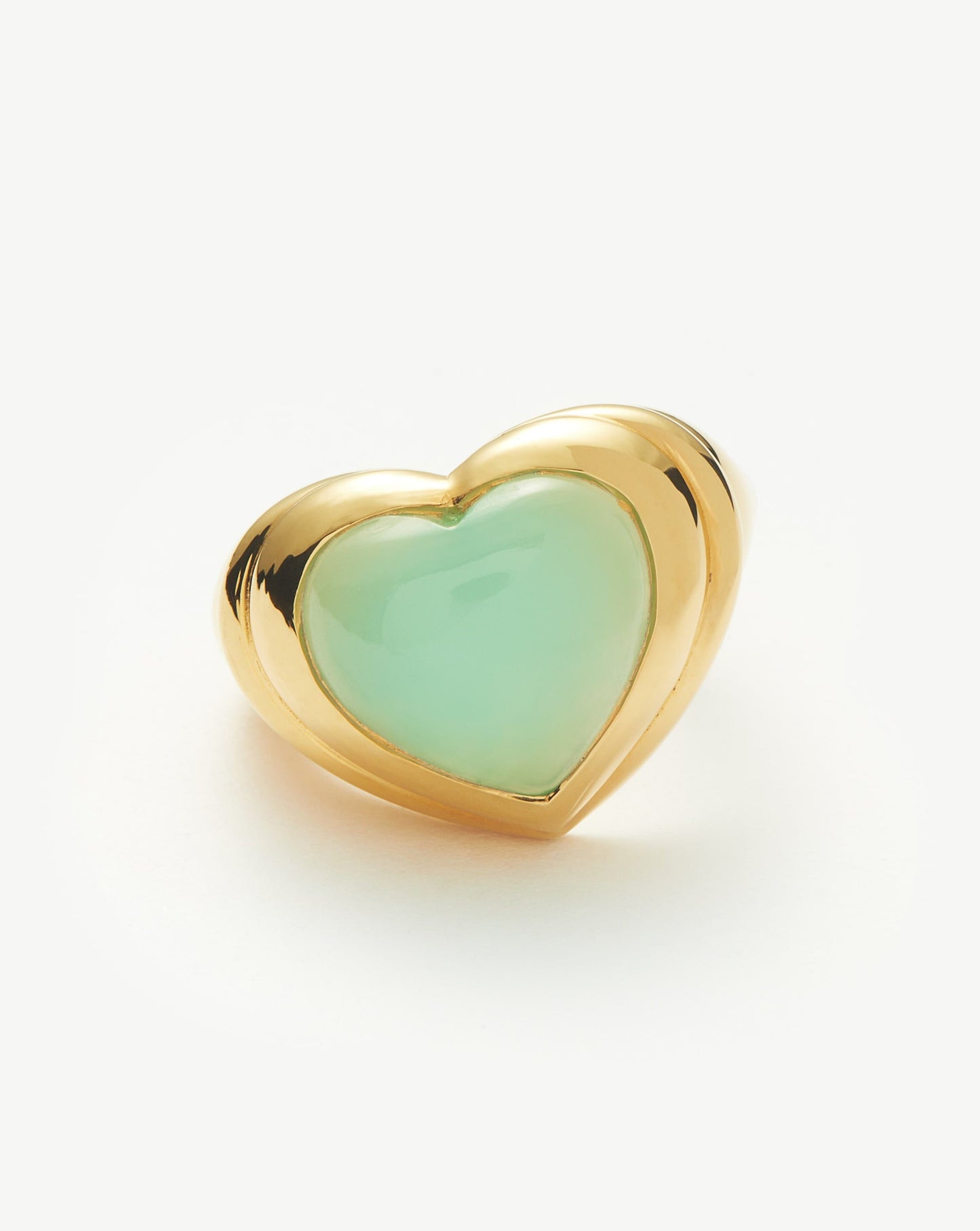 Aqua Chalcedony Gemstone Ring in 18k Gold Plated