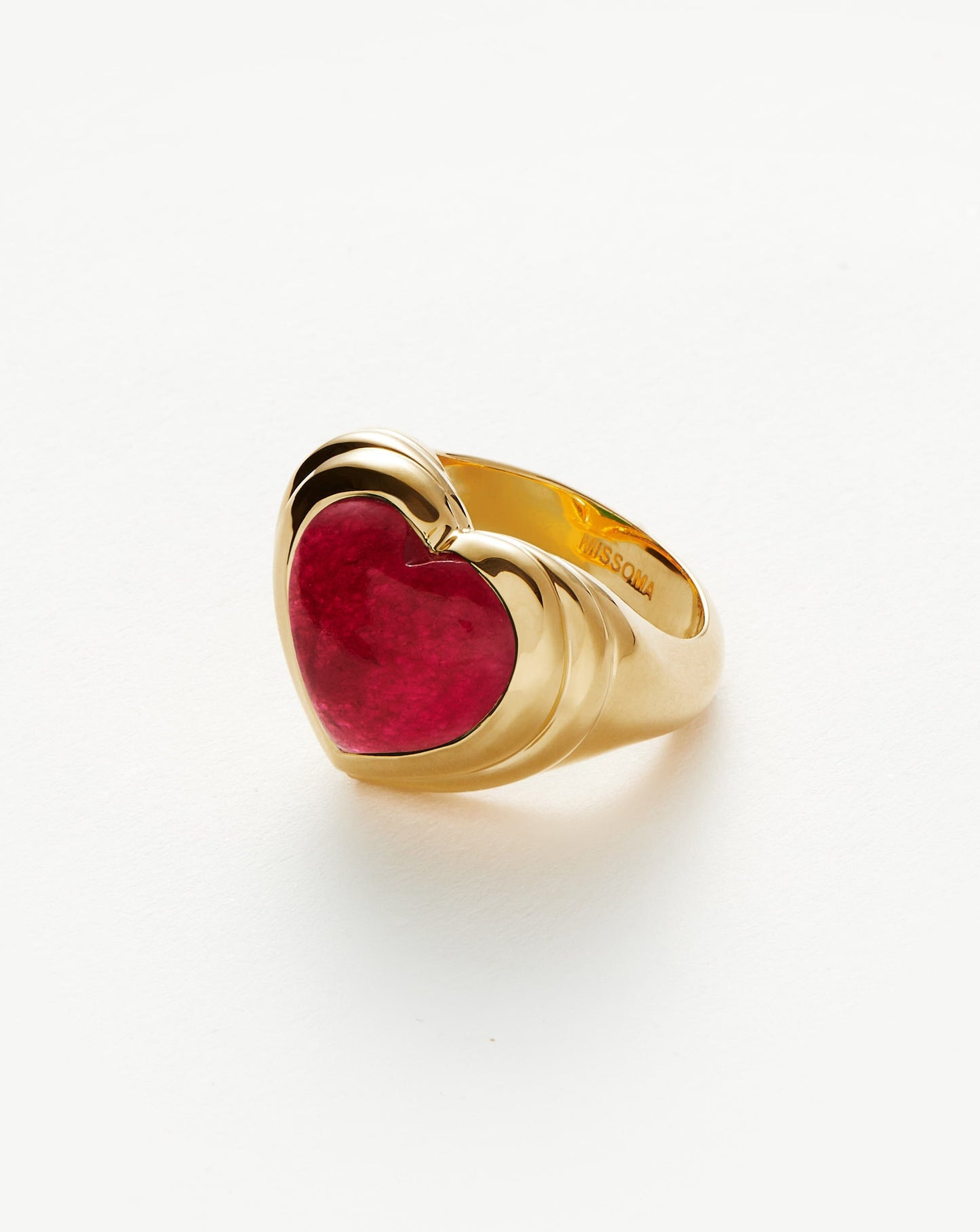 Pink Quartz Gemstone Ring in 18k Gold Plating