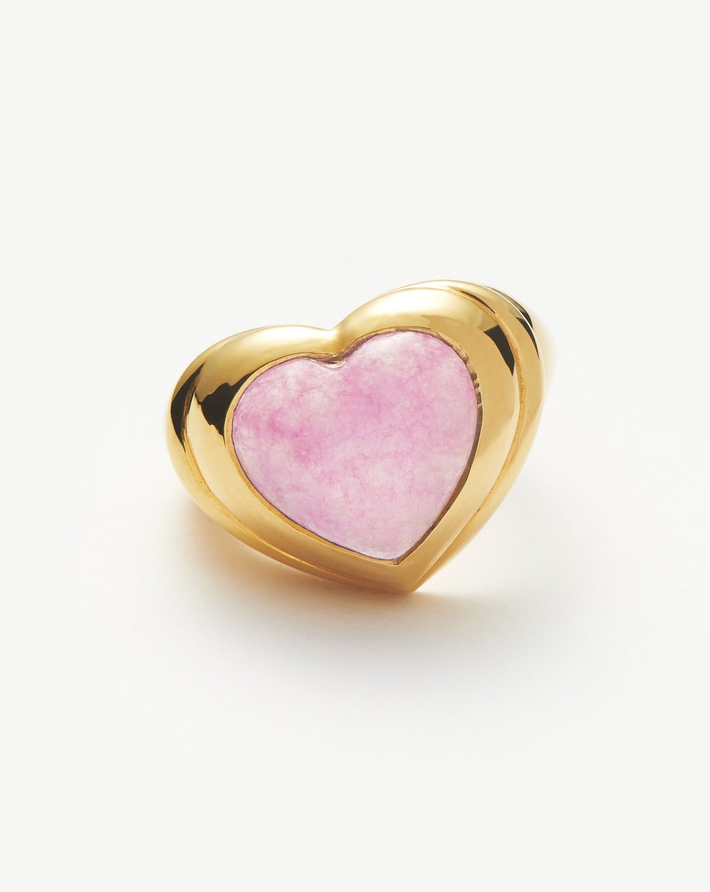 Gold Plated Purple Quartz Heart Gemstone Ring