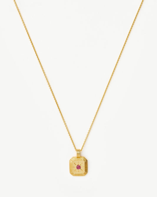 July Birthstone Ruby Pendant Necklace in Gold Vermeil