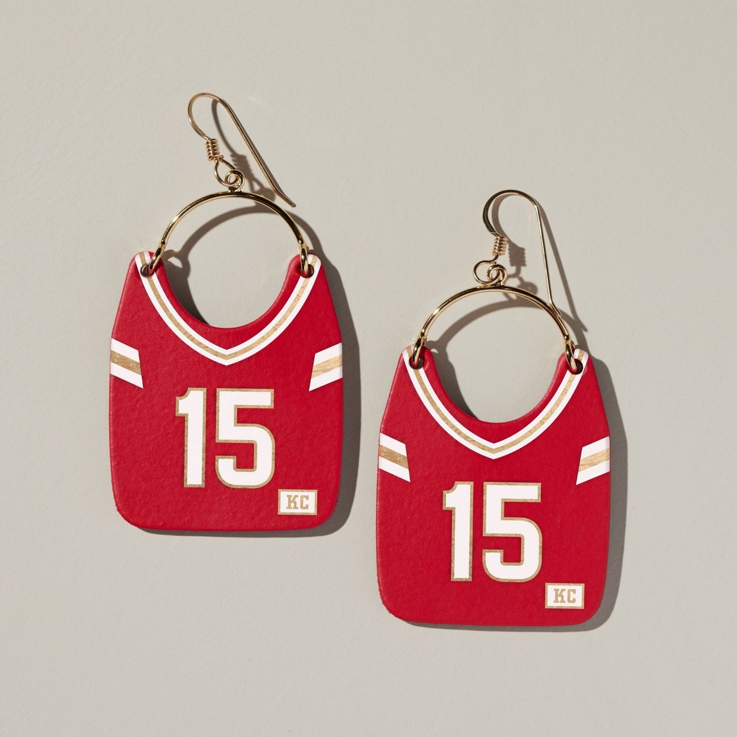 Football Jersey Earrings in Team Colors Number Fifteen