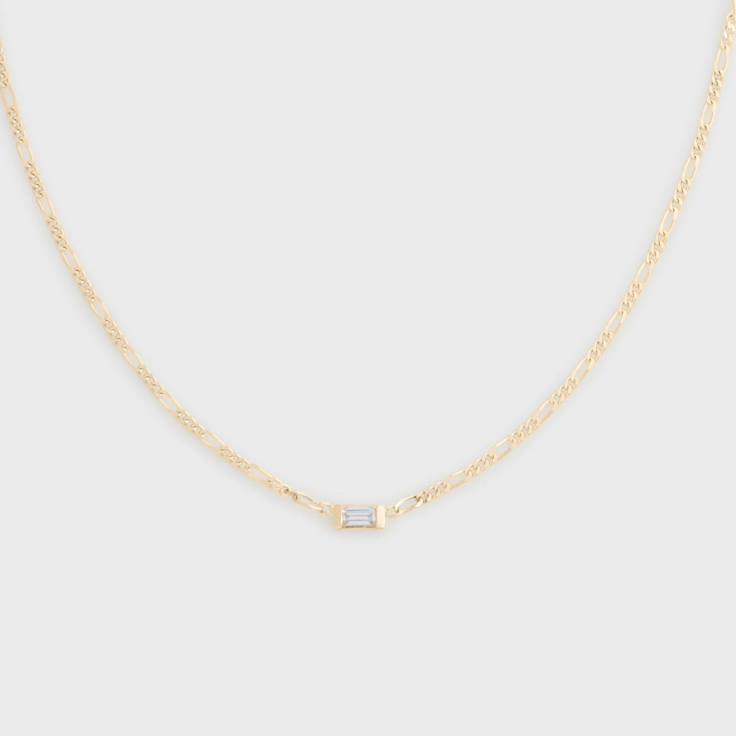 14k Baguette Choker Necklace in Gold