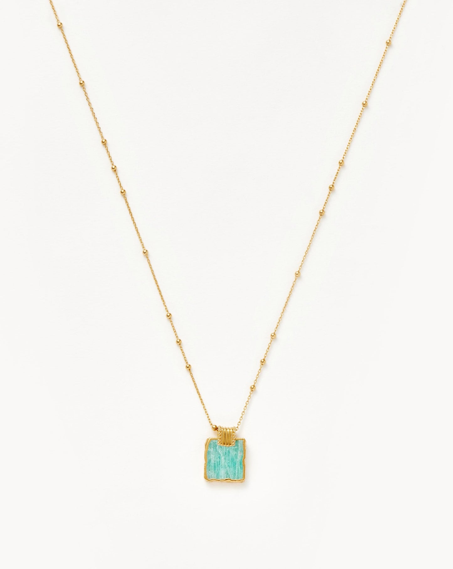 Gold Plated Amazonite Charm Necklace