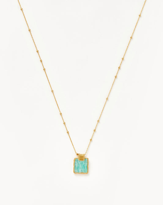 Gold Plated Amazonite Charm Necklace