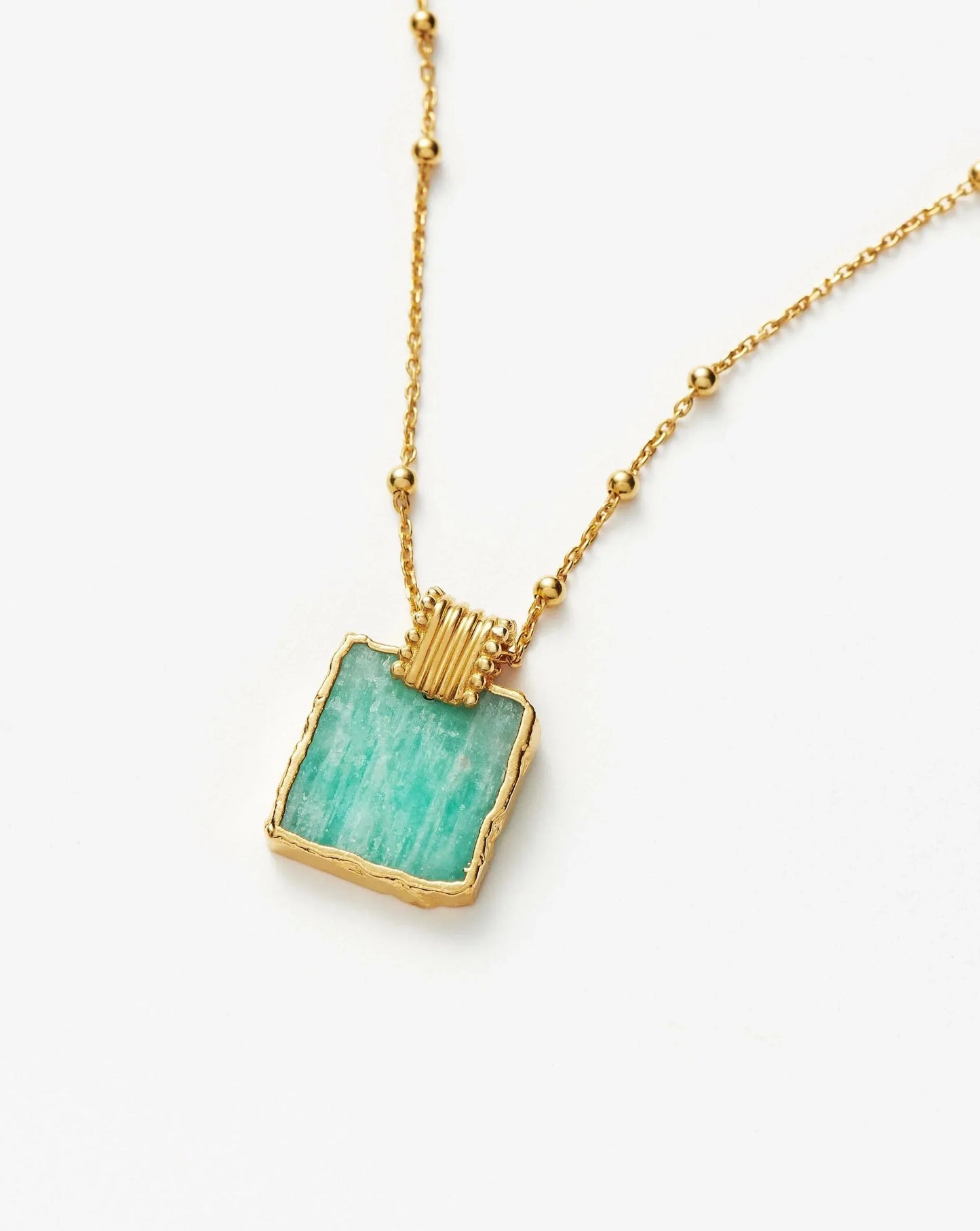 Gold Plated Amazonite Charm Necklace