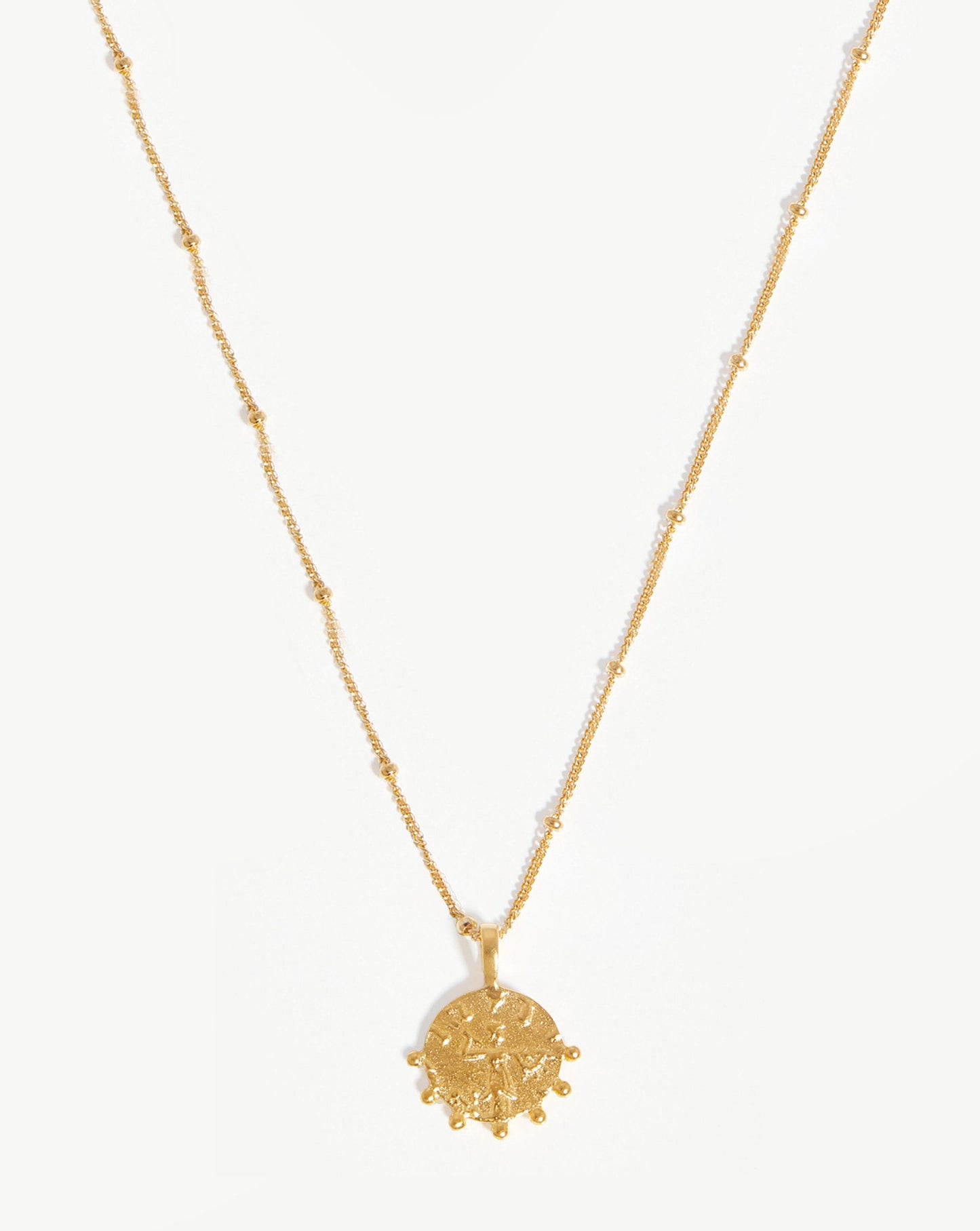 Mini Beaded Coin Necklace in 18k Gold Vermeil