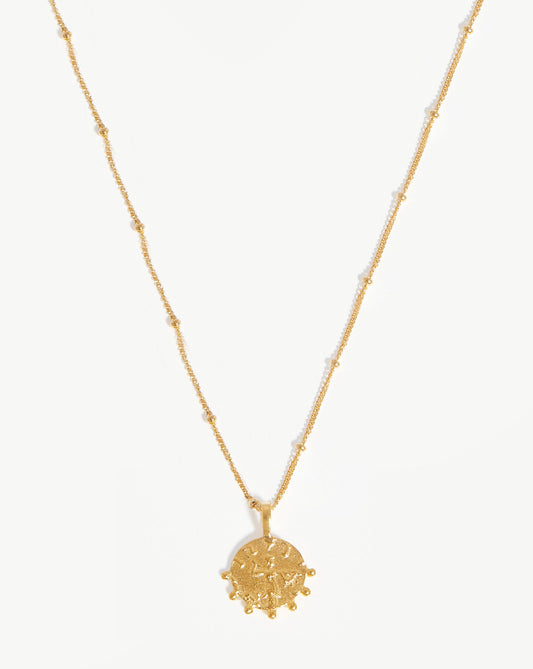 Mini Beaded Coin Necklace in 18k Gold Vermeil