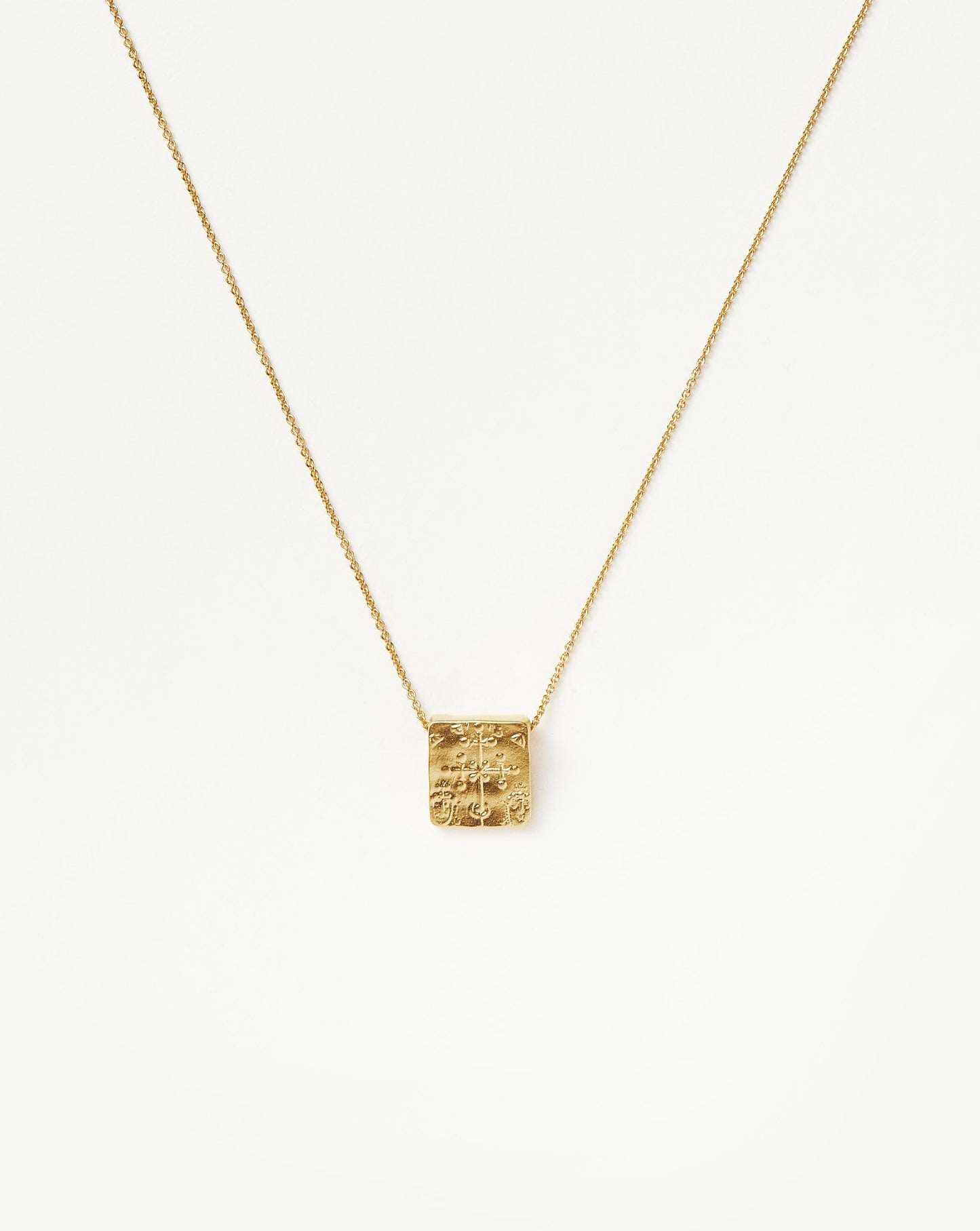 Byzantine Square Coin Pendant Necklace in 18k Gold Vermeil