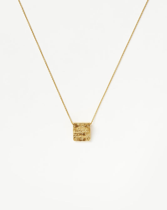 Byzantine Square Coin Pendant Necklace in 18k Gold Vermeil