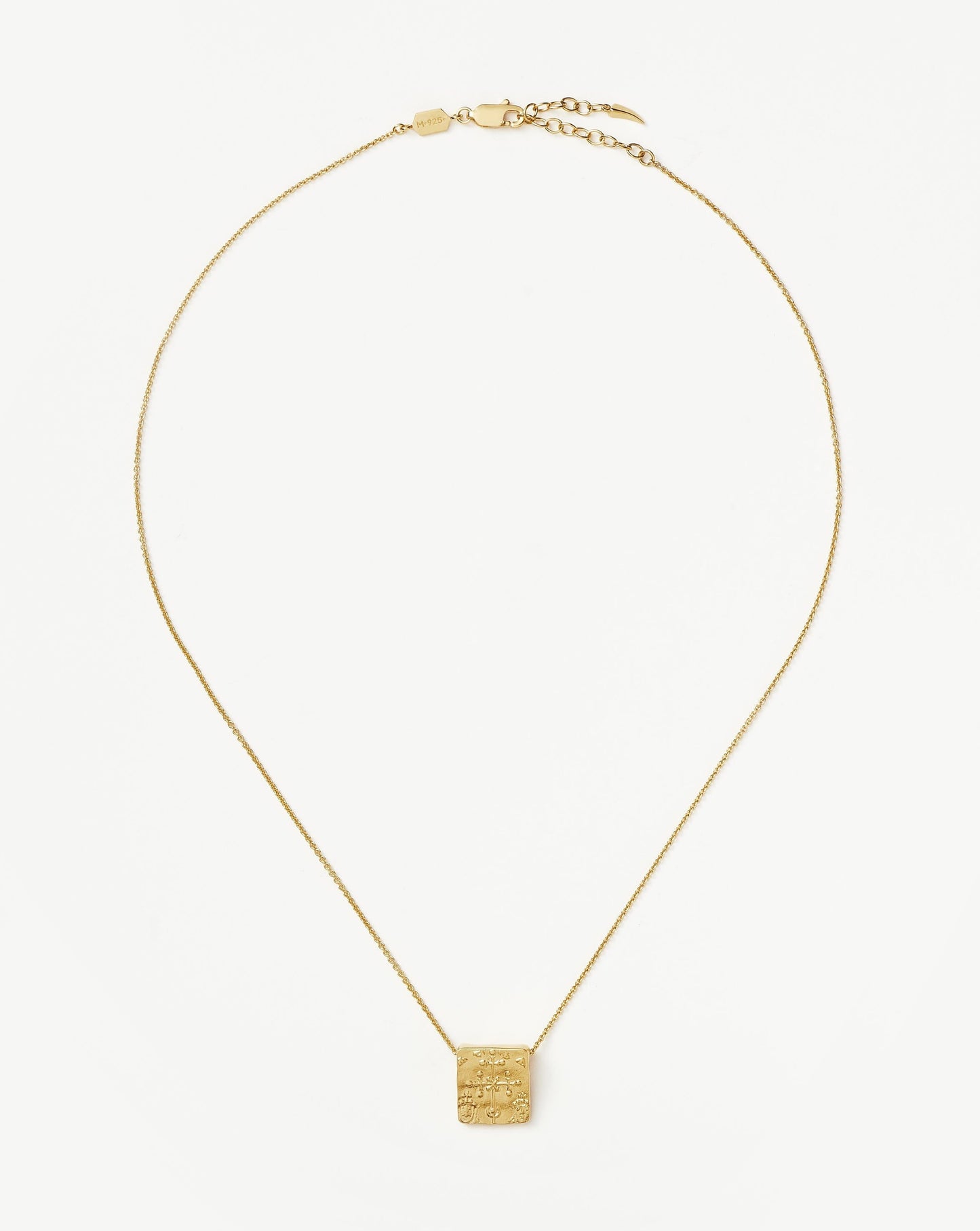 Byzantine Square Coin Pendant Necklace in 18k Gold Vermeil