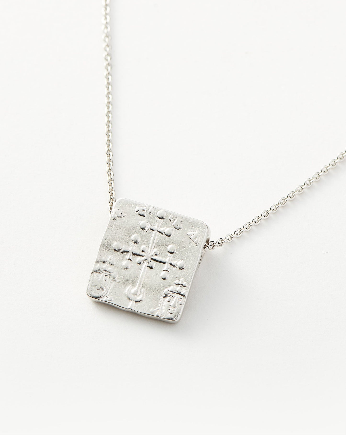 Byzantine Coin Pendant Necklace in Sterling Silver