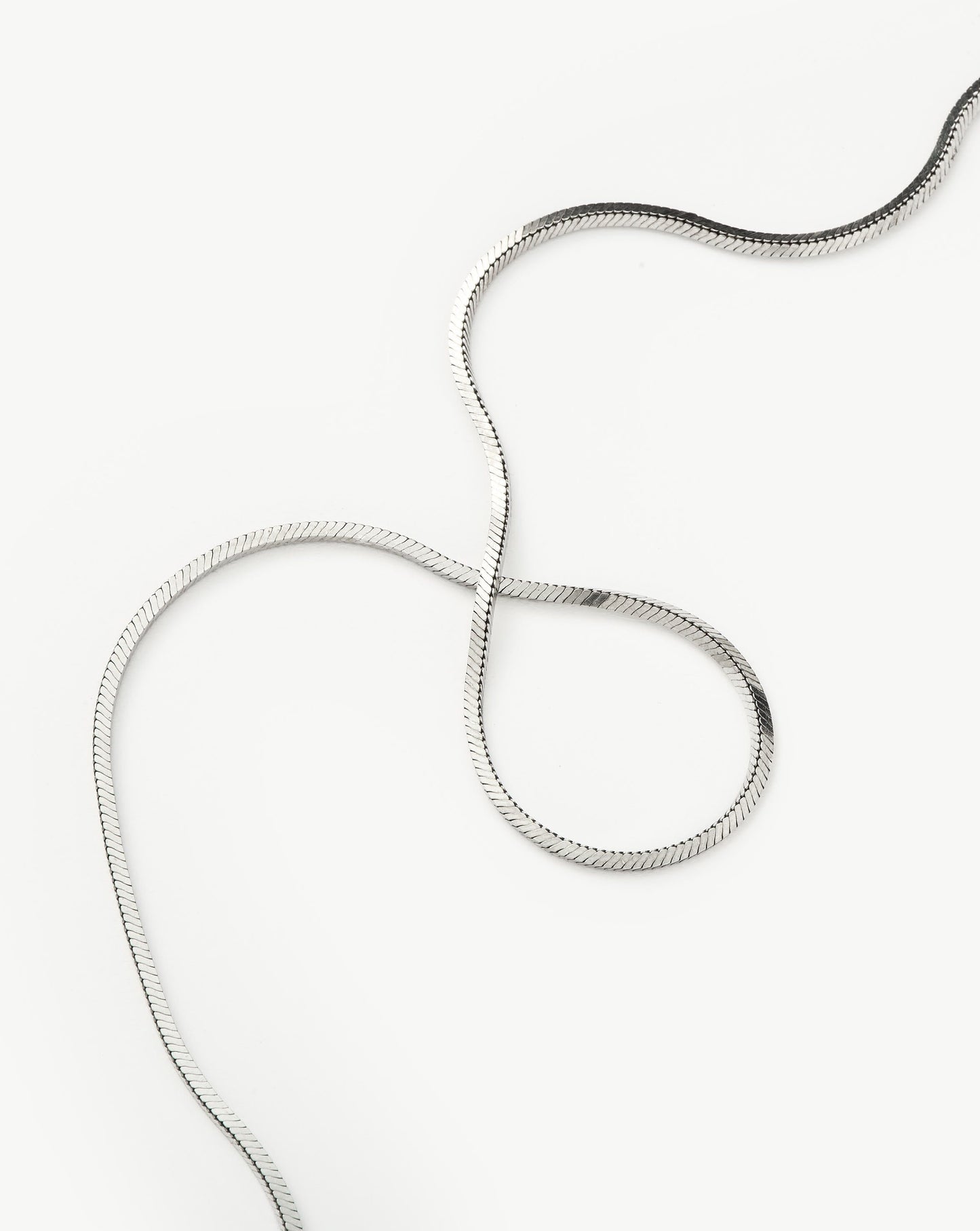 Medium Square Snake Chain Necklace in Silver 2