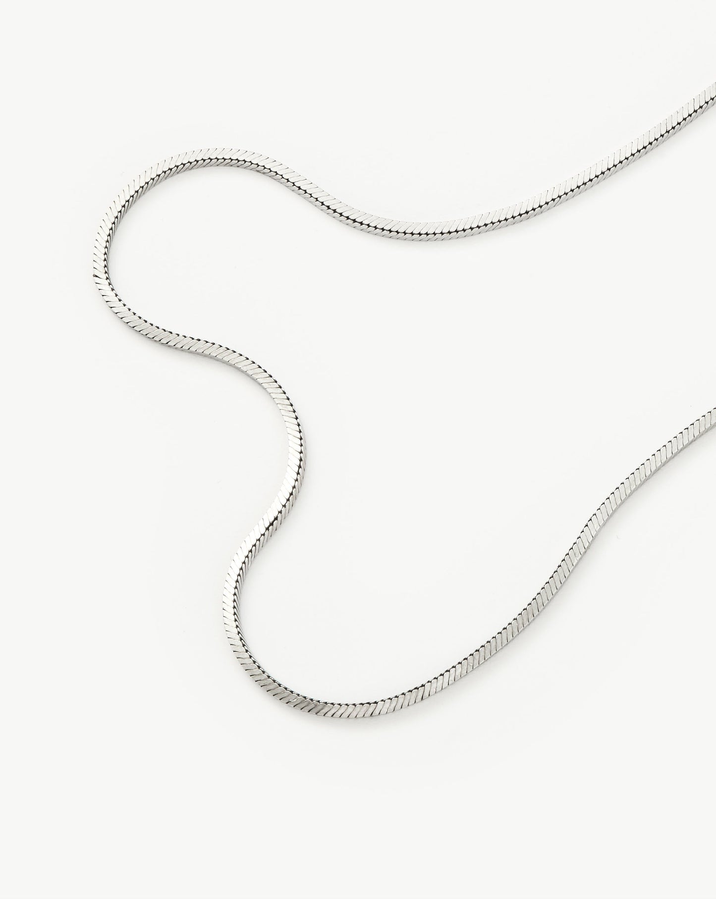 Medium Square Snake Chain Necklace in Silver 2