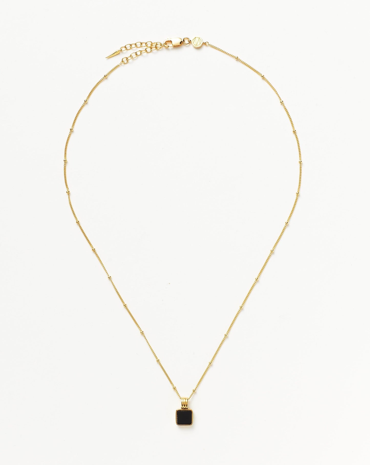 Square Onyx Necklace in 18k Gold Vermeil