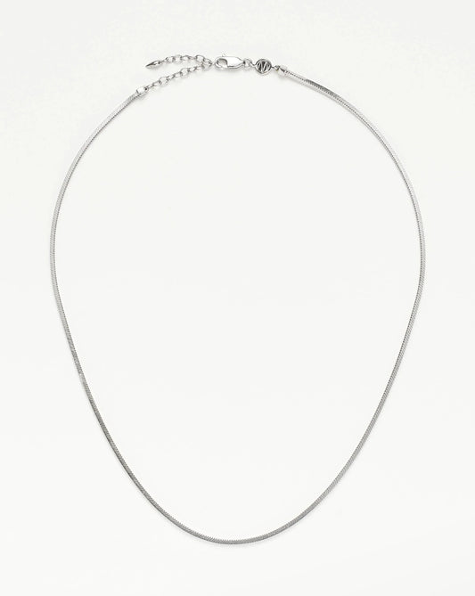 Short Square Snake Chain Necklace in Silver 2