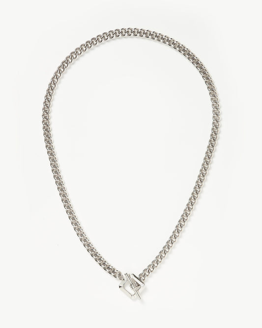 Silver Plated T-Bar Chain Necklace Design