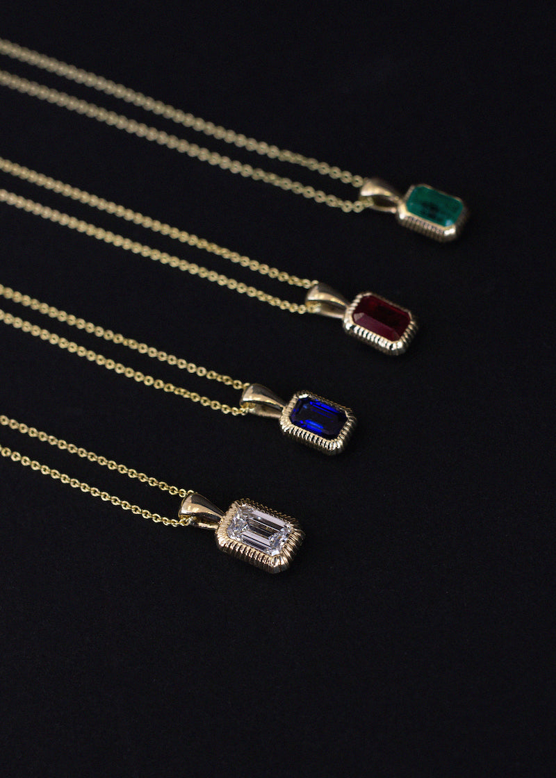 Emerald Cut Diamond Pendant Necklace