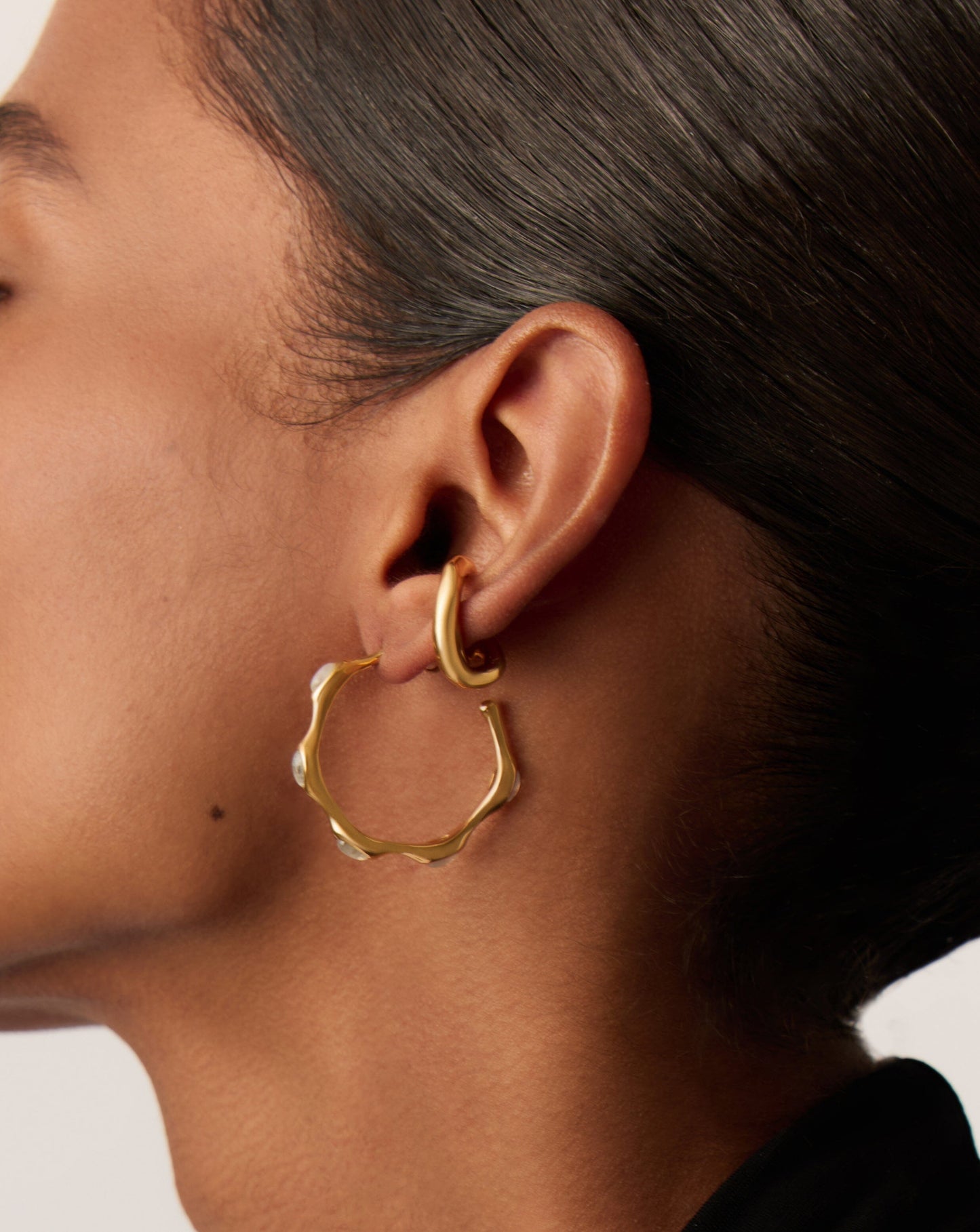 Medium Hoop Earrings in 18k Gold Plated Silver