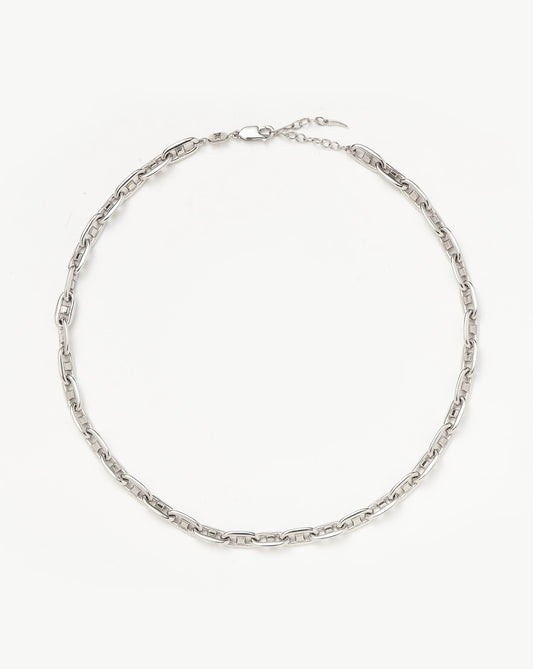 Silver Plated Mariner Chain Choker Necklace