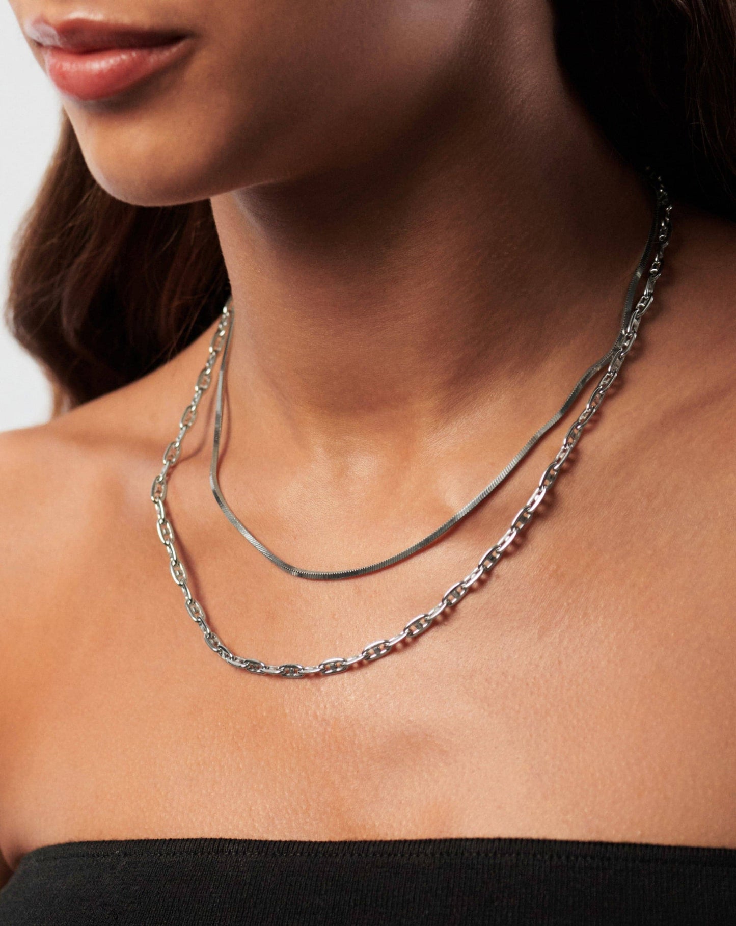 Silver Plated Mariner Chain Necklace for Women