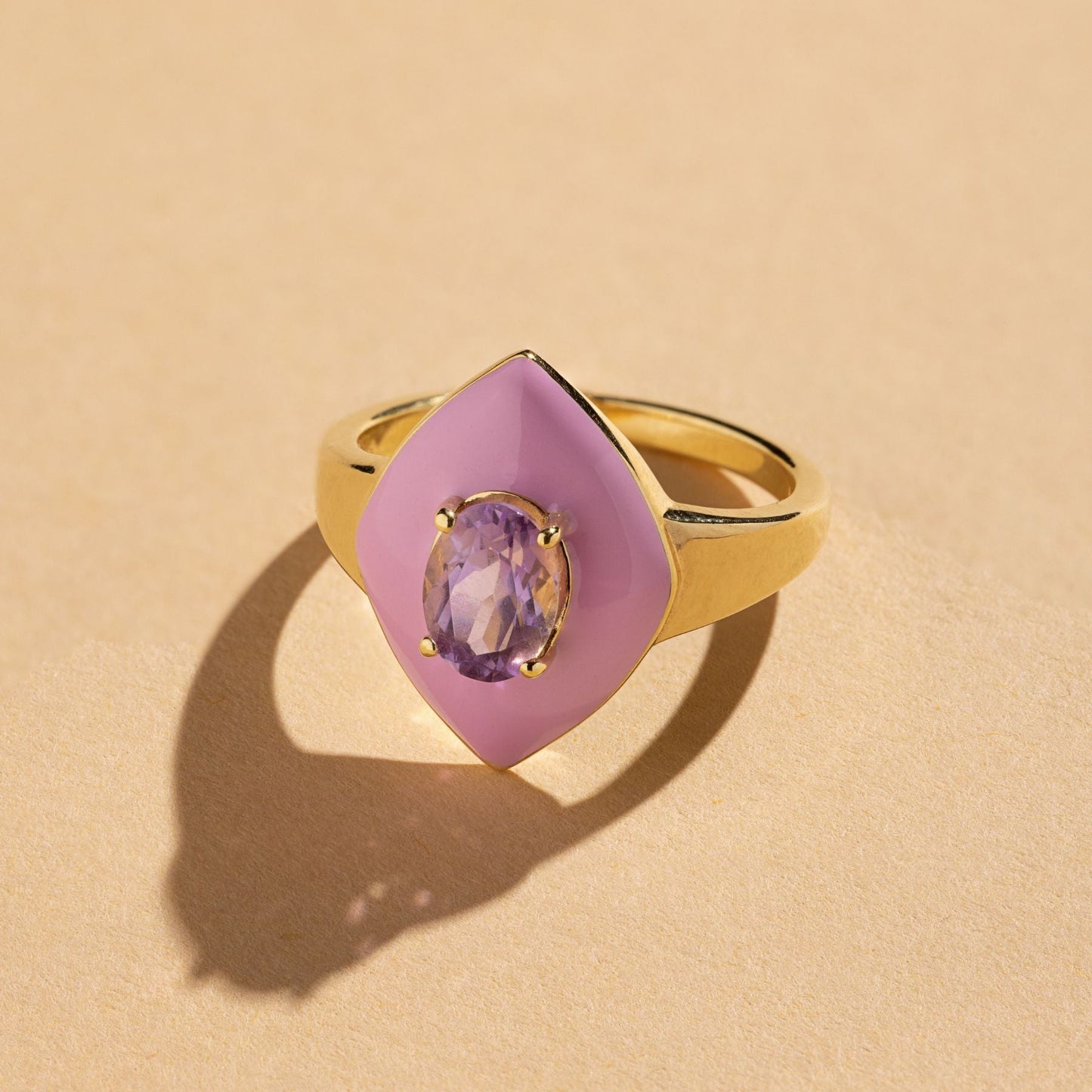 Enamel and Stone Fashion Ring Design