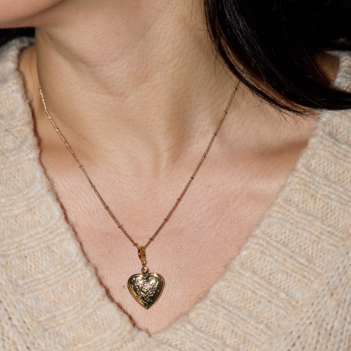 Medium Heart Shaped Locket Necklace