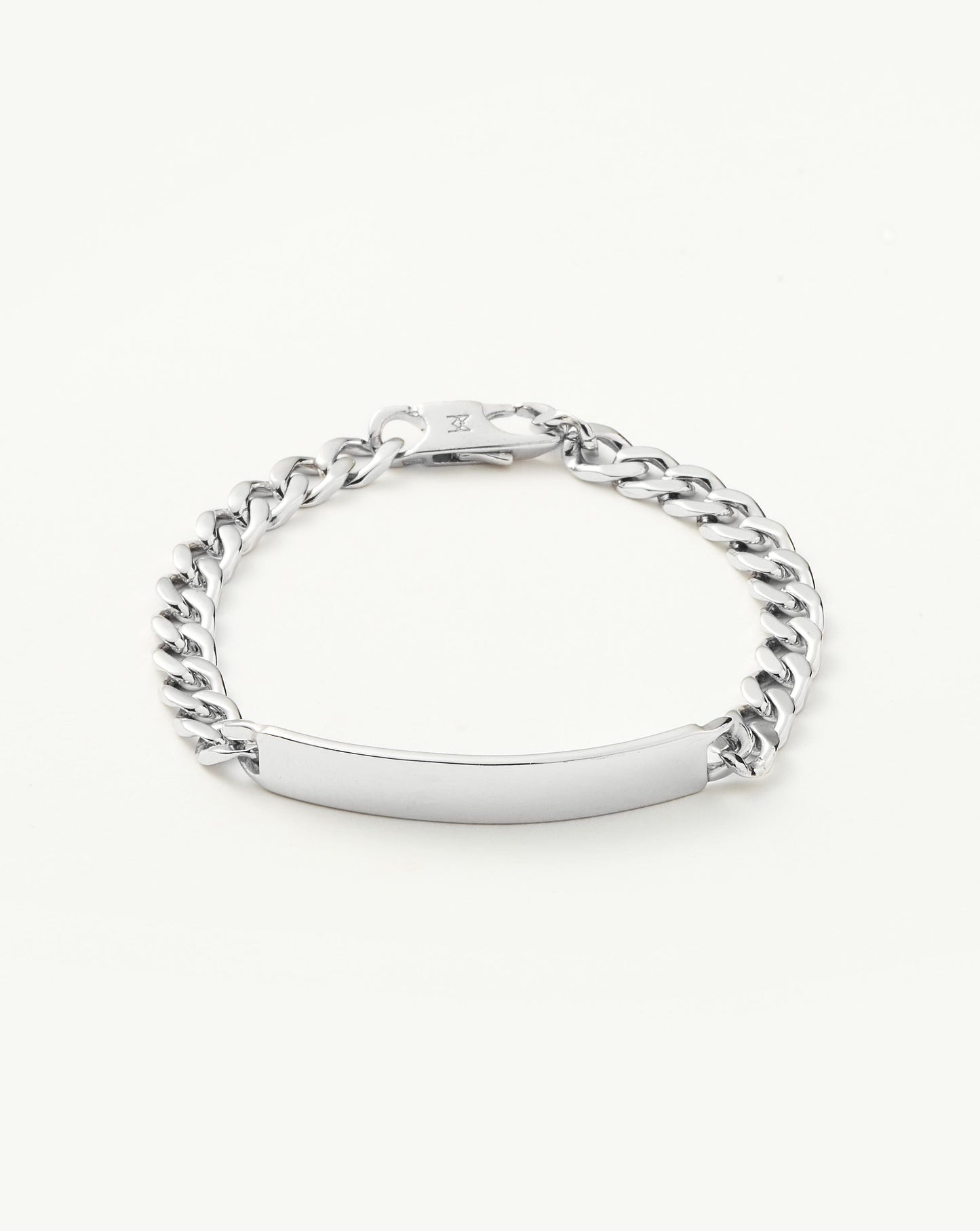 Sterling Silver Engravable ID Chain Bracelet for Men