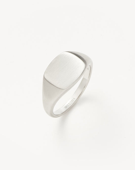 Sterling Silver Engravable Signet Ring for Men