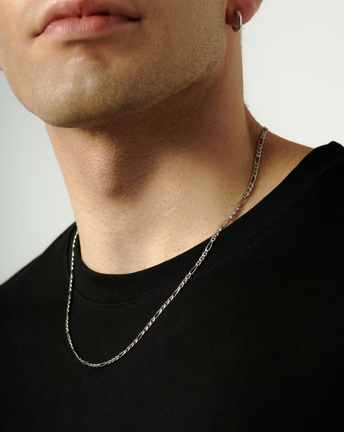 Men's Curb Chain Necklace in Silver 2