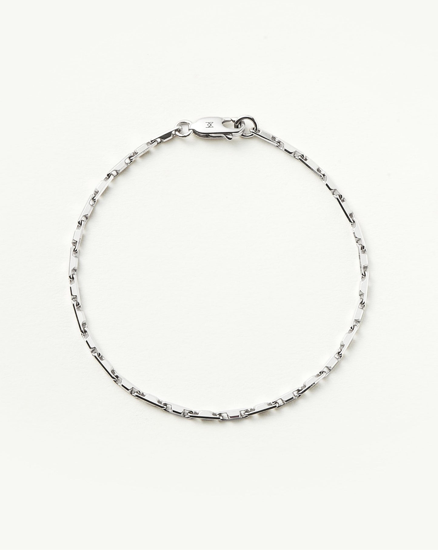 Sterling Silver Interlocking Link Chain Bracelet for Men