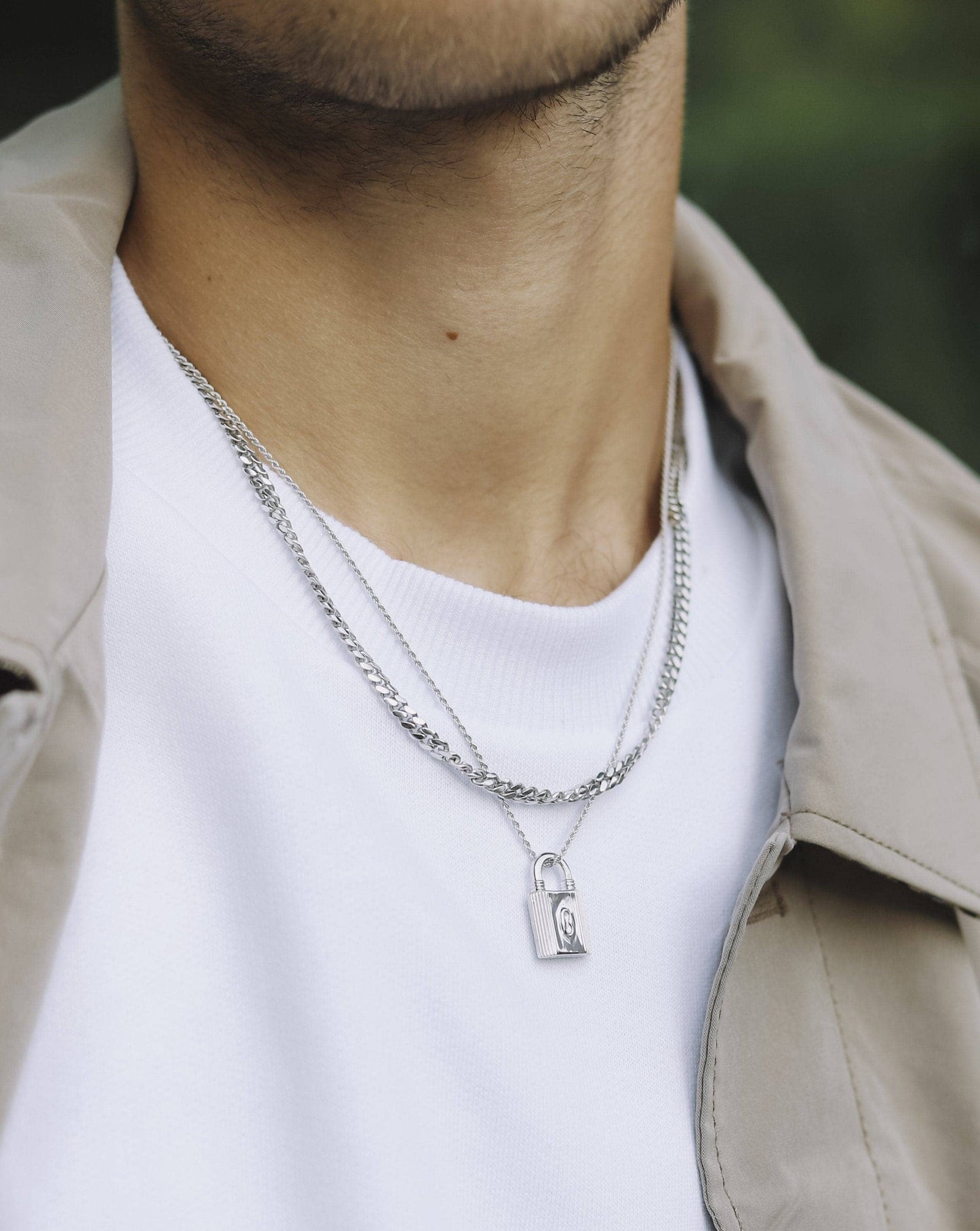 Round Curb Chain Necklace for Men