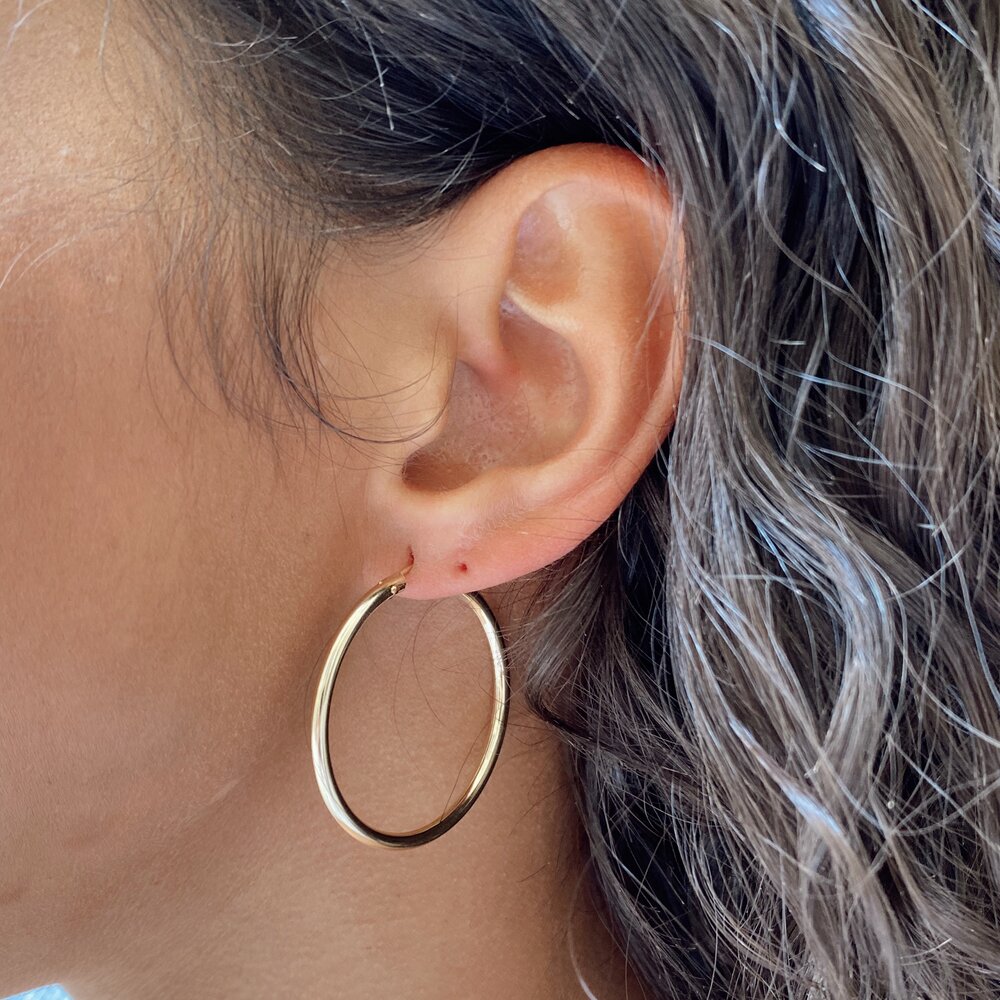 Simple Silver Everyday Hoop Earrings