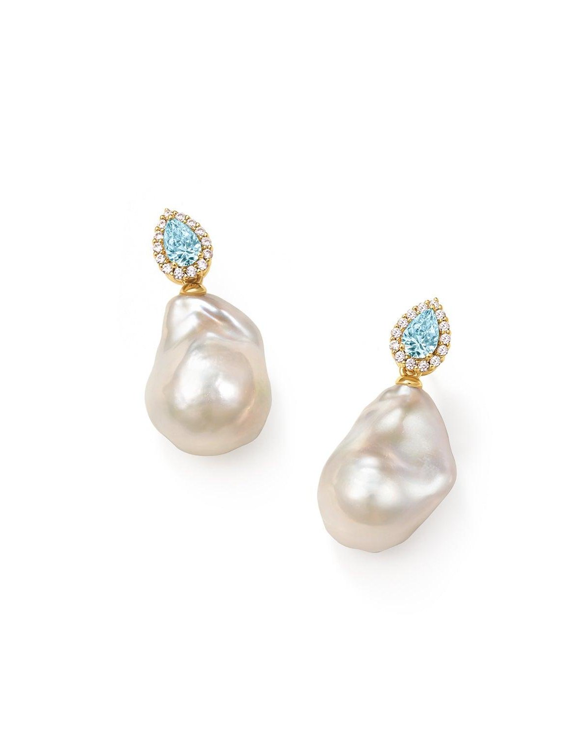 Ocean-Inspired Pearl Drop Earrings