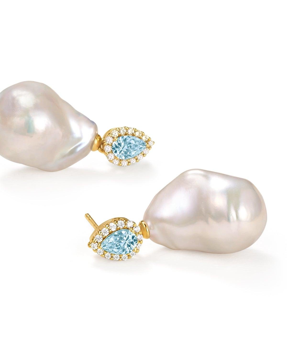 Ocean-Inspired Pearl Drop Earrings