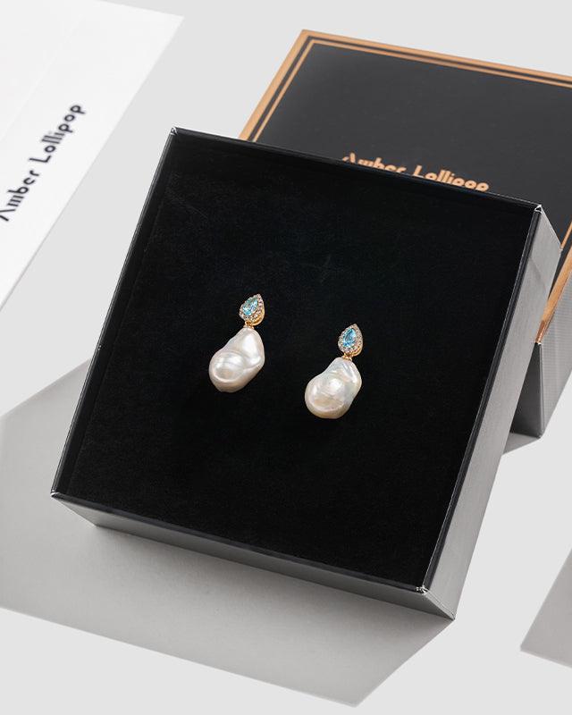 Ocean-Inspired Pearl Drop Earrings