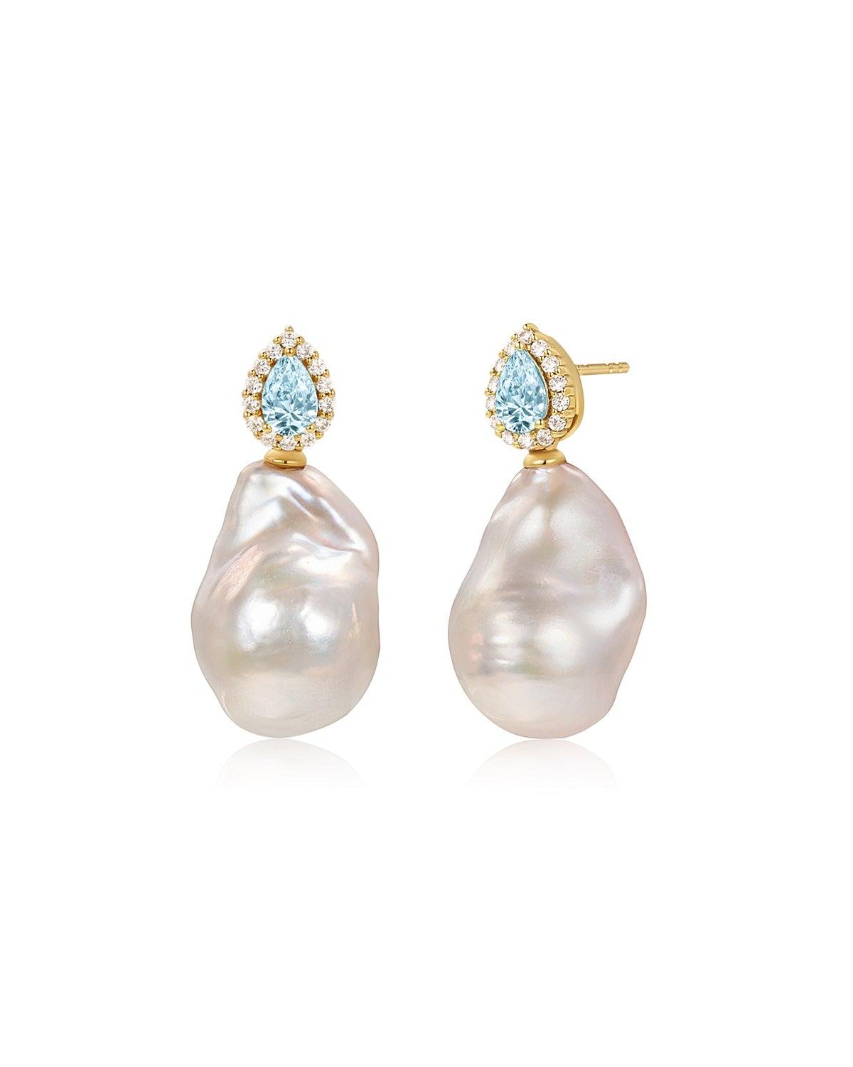 Ocean-Inspired Pearl Drop Earrings