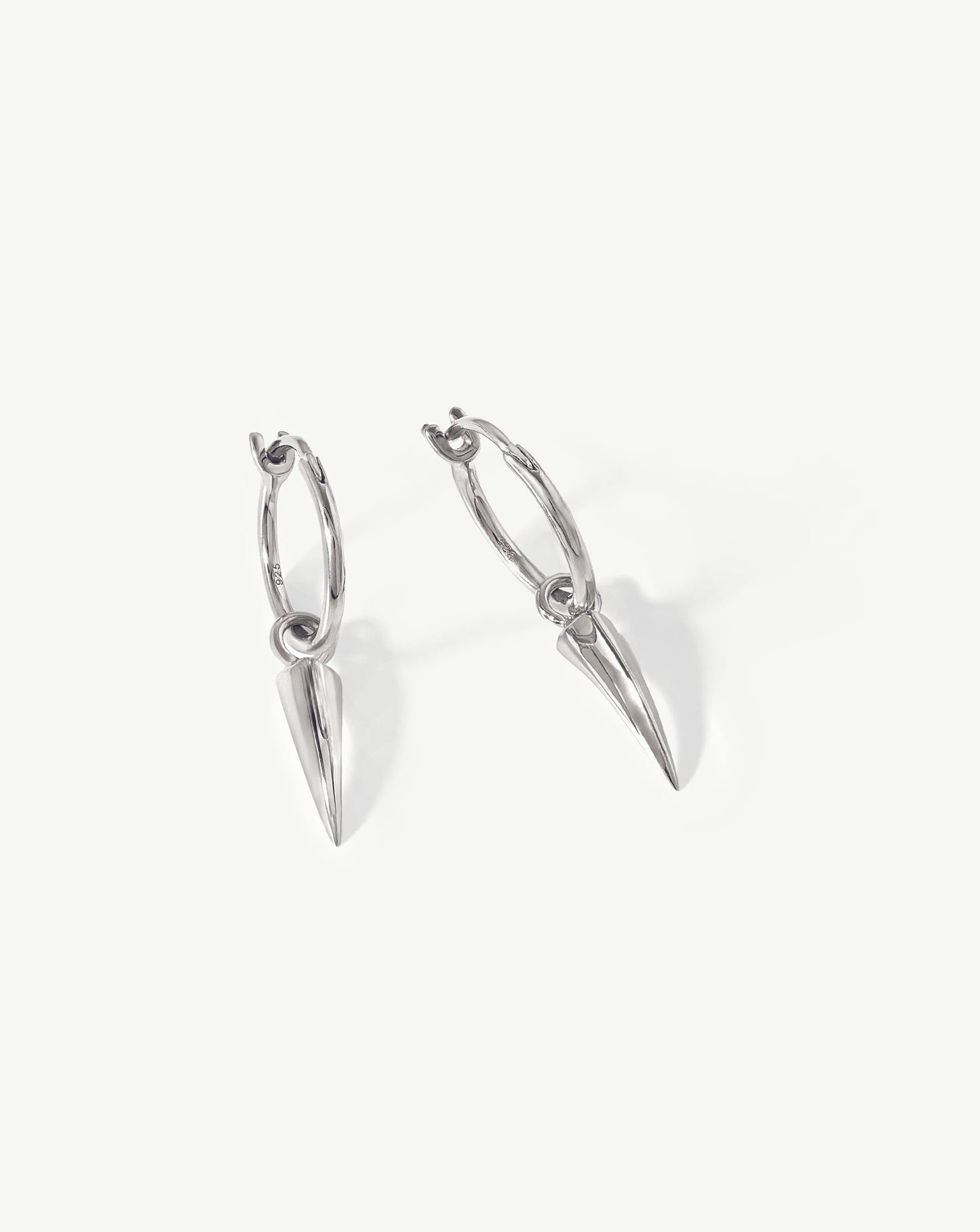 Mini Claw Design Hoop Earrings in Silver