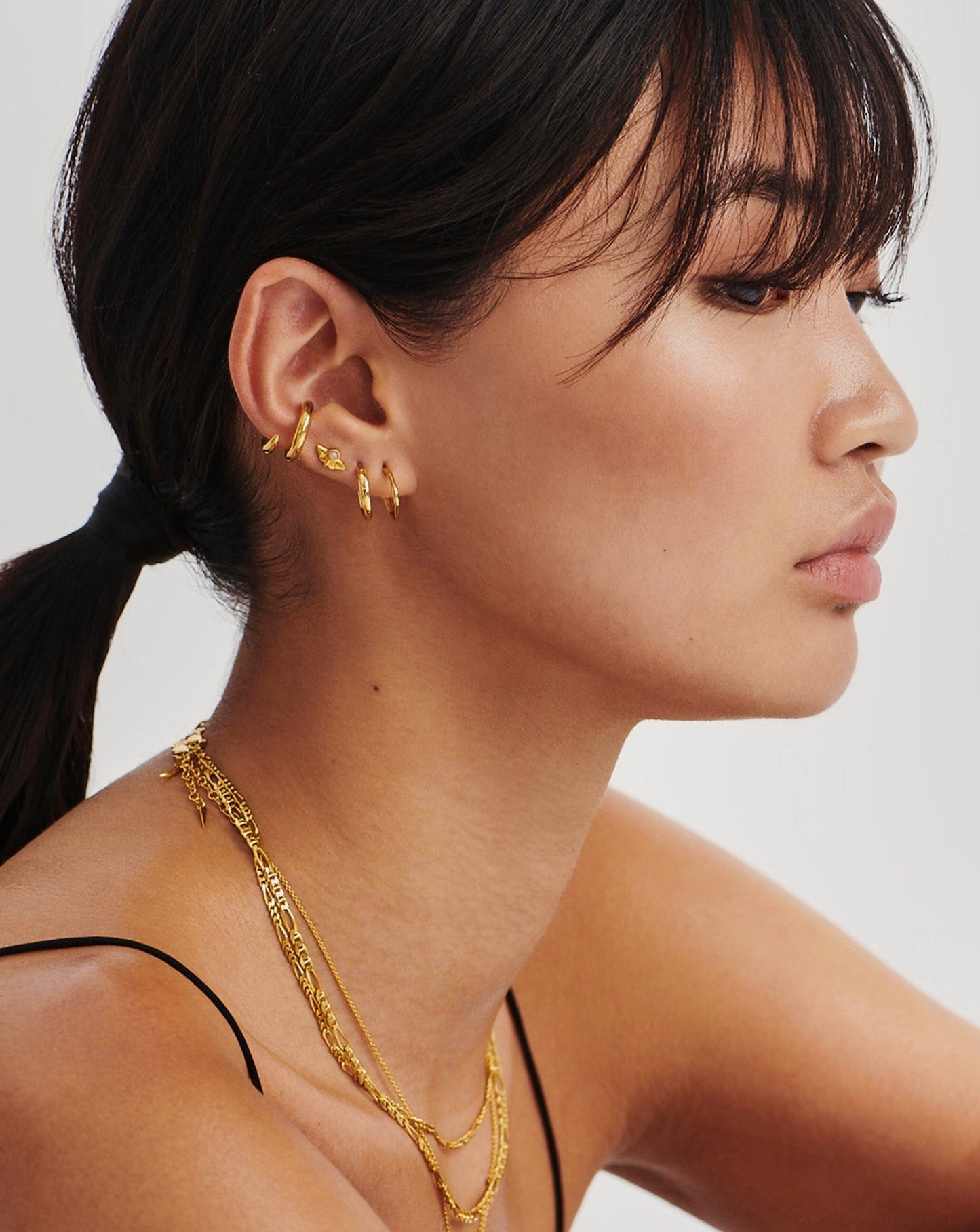 Mini Molten Hoop Earrings in 18k Gold Vermeil