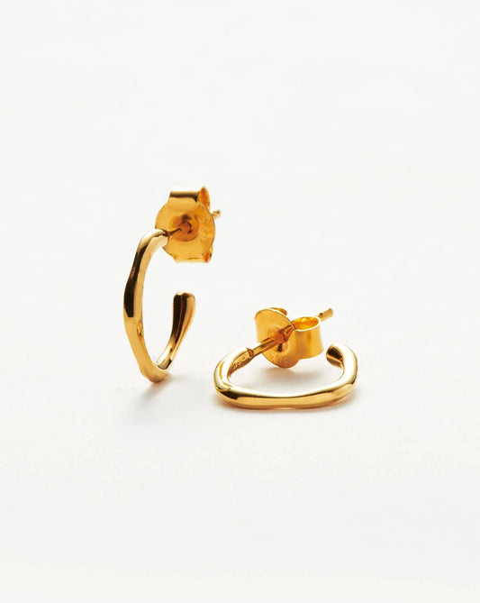 Mini Molten Hoop Earrings in 18k Gold Vermeil