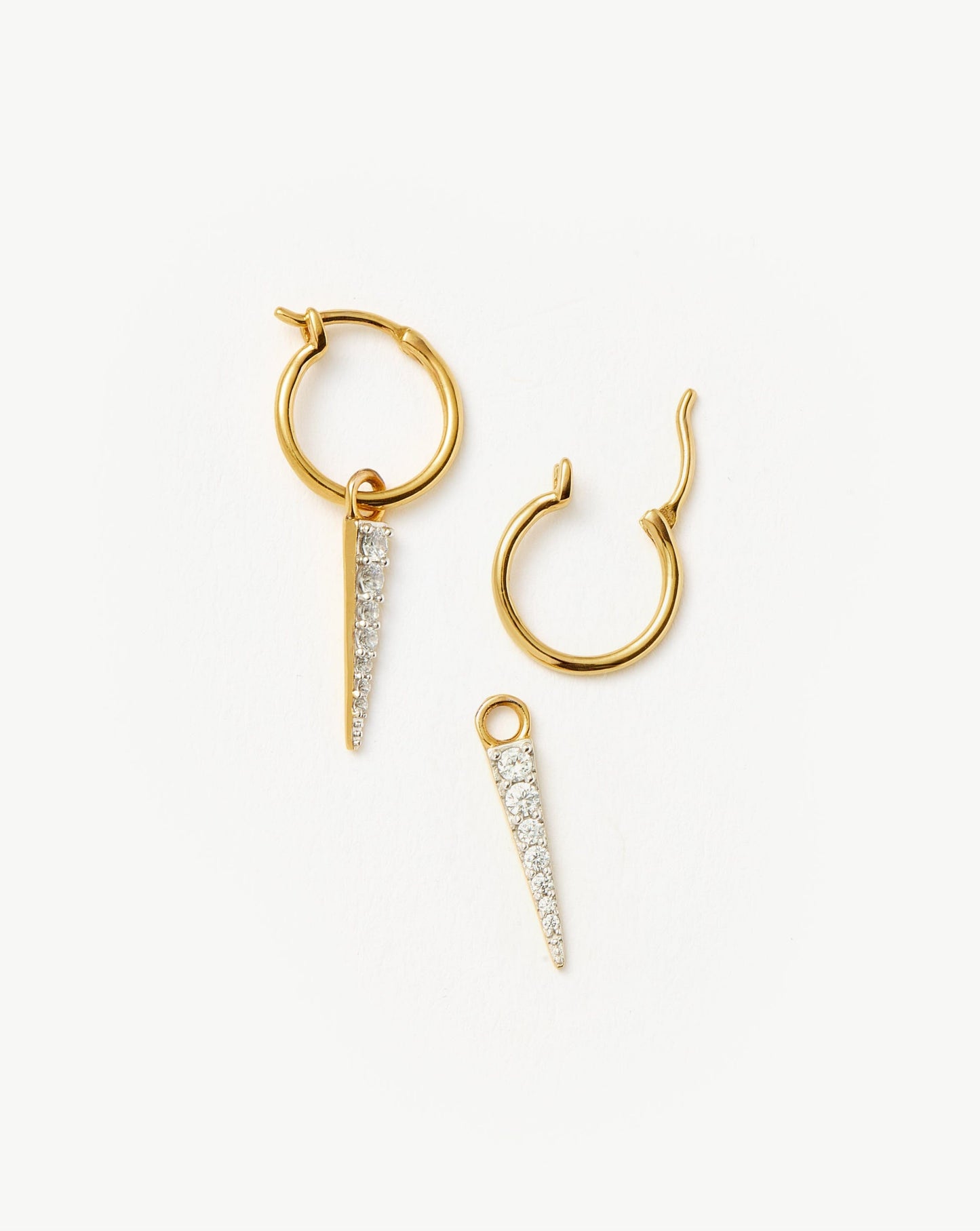 Gold Vermeil Mini Pave Spike Hoop Earrings